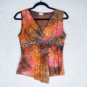 Vintage Y2K Manzana Tank Top Womens S V Neck Fairycore Coquette Cottage Boho
